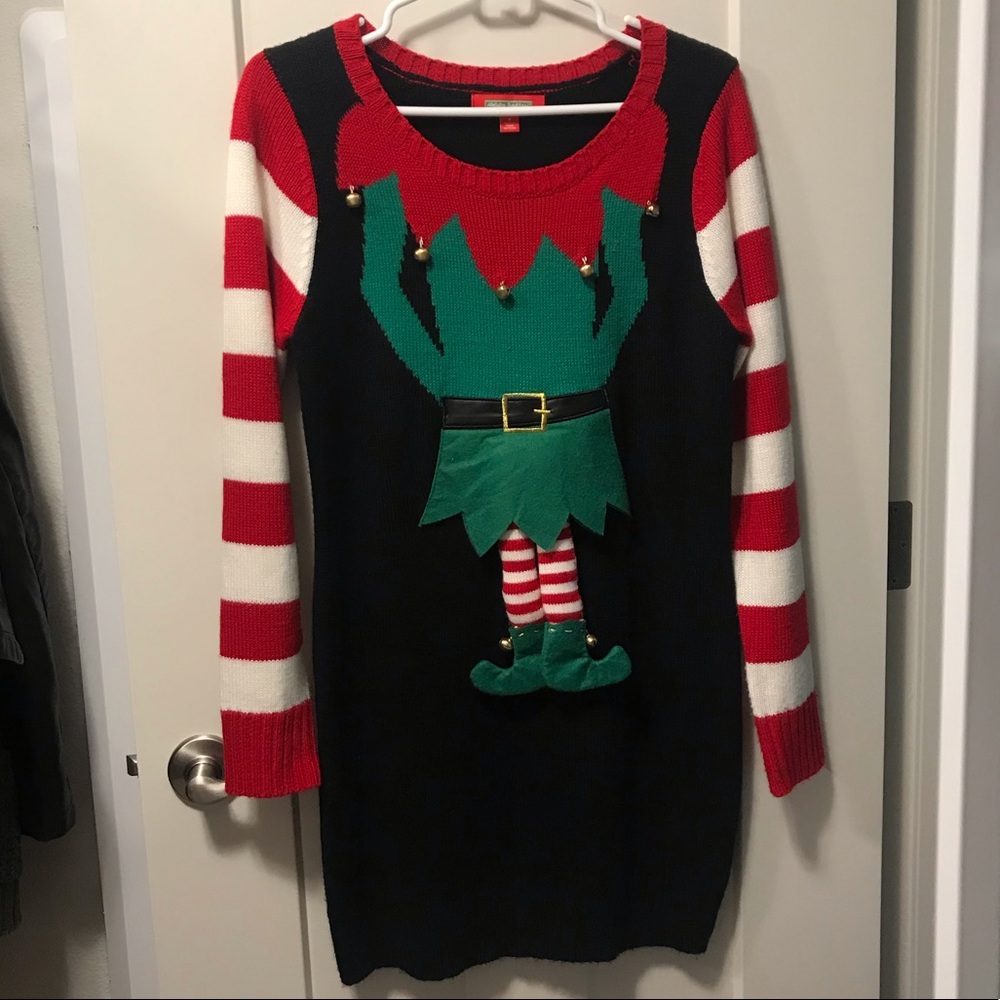 Ugly Christmas sweater elf